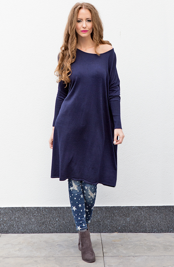 Long Oversized Tuniek Navy – shoparchief, foto 4
