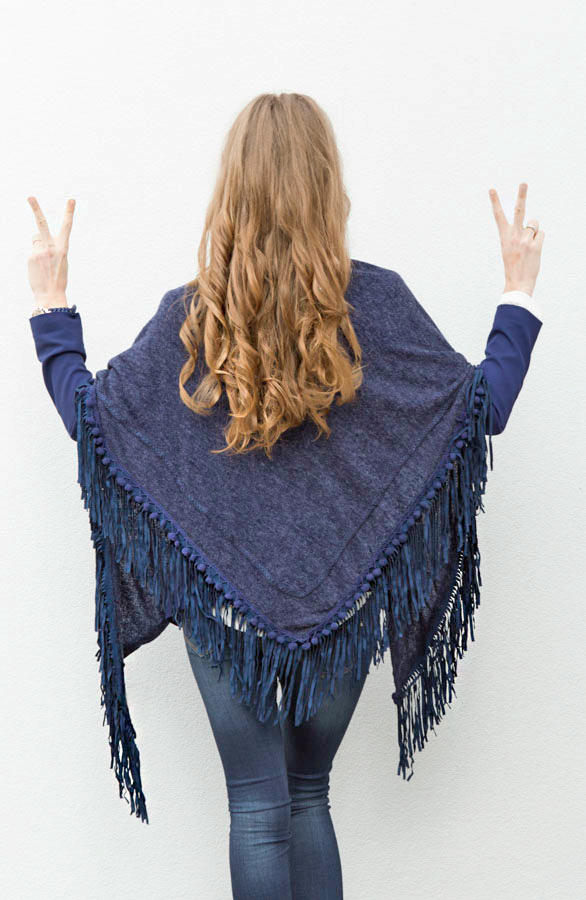 All About Fringe Sjaal Navy – shoparchief, foto 3