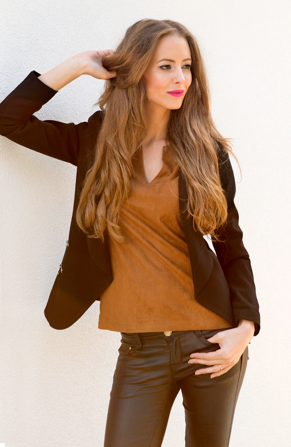 Suede Secret Top Cognac – shoparchief, foto 5