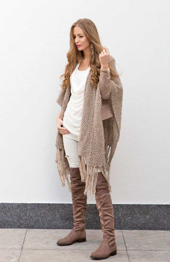 Buffalo Poncho Taupe Melange – shoparchief, foto 3