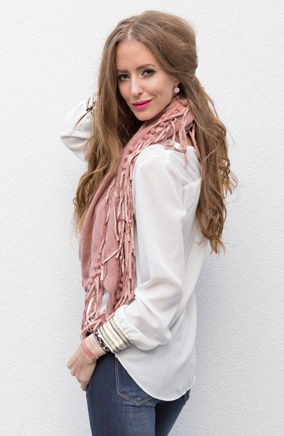 All About Fringe Sjaal Blush – shoparchief, foto 5