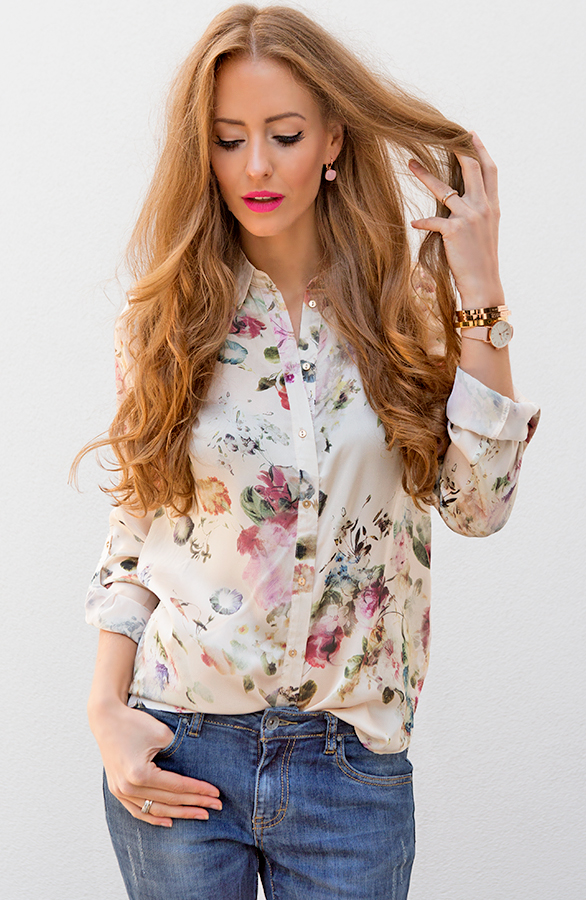 Flowerly Silk Blouse – shoparchief, foto 2