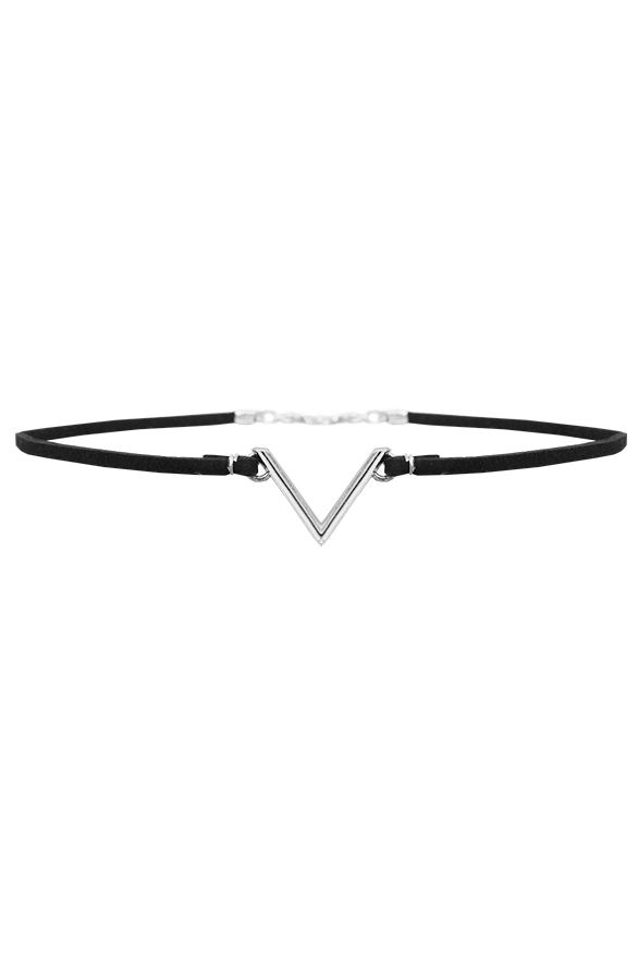 Choker Ketting V Zilver – shoparchief