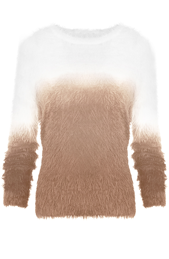 Fluffy Sweater Dipdye Brown – shoparchief