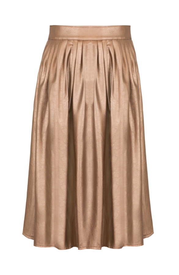 Metallic Leather Skirt Bronze – shoparchief