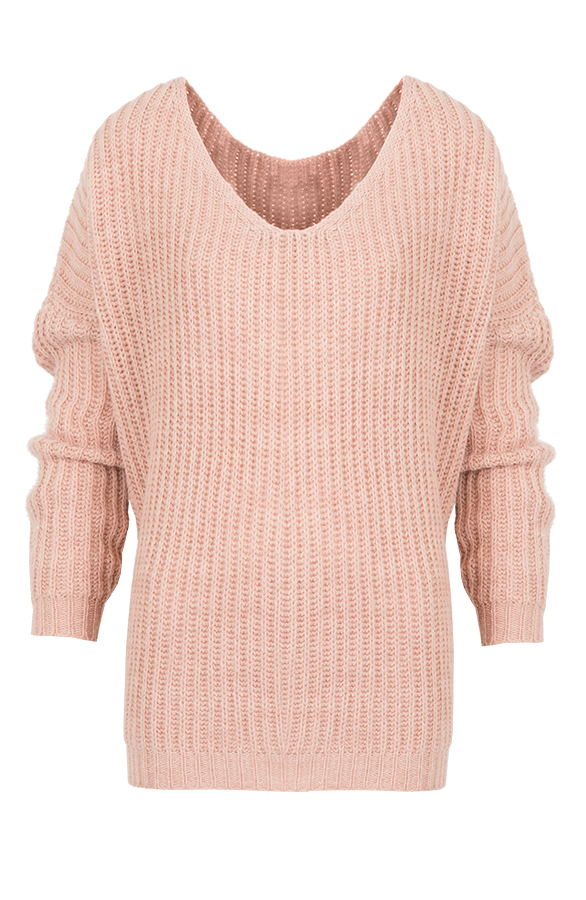 Oversized V Sweater Pink – shoparchief
