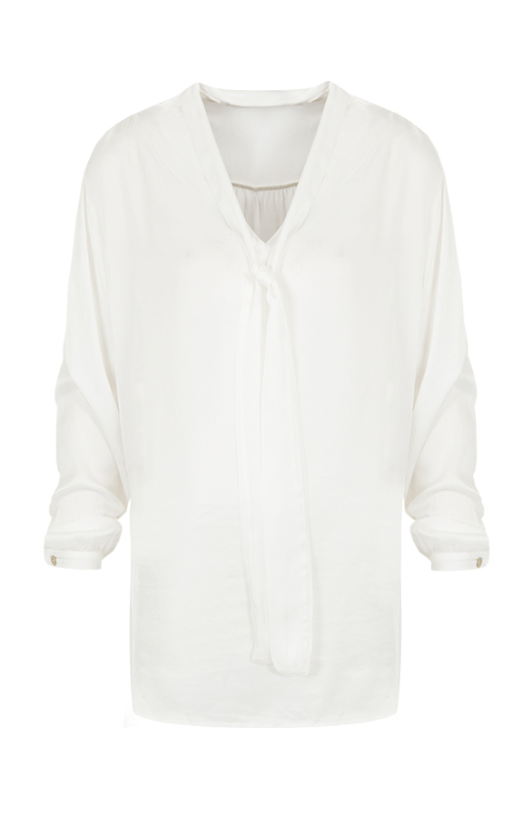 Silk Bow Blouse Creme – shoparchief