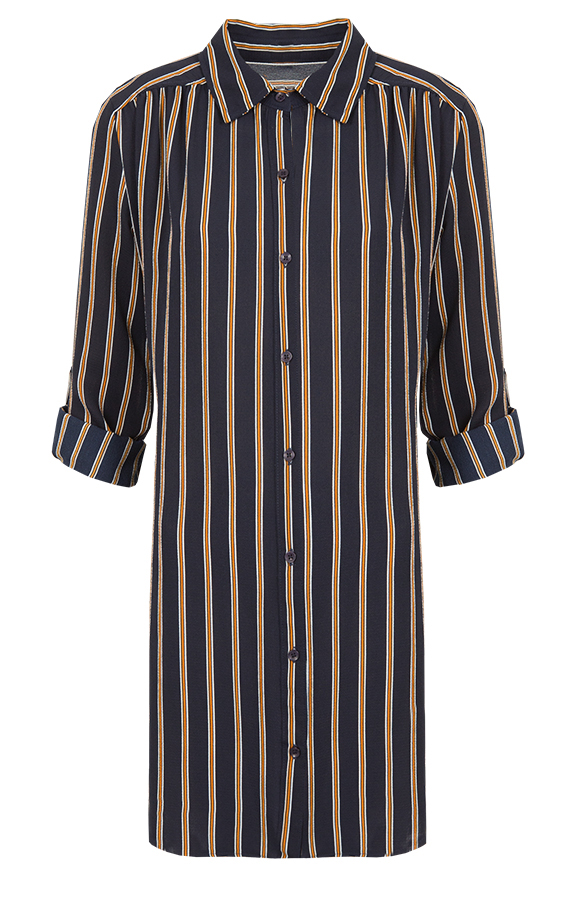 Striped Long Blouse Navy – shoparchief