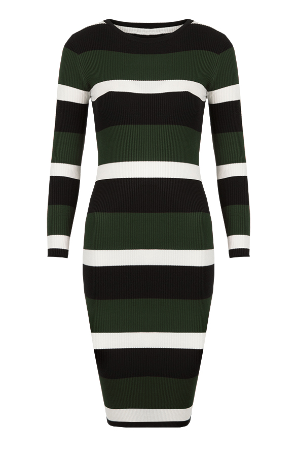 Striped Pencil Dress Green – shoparchief