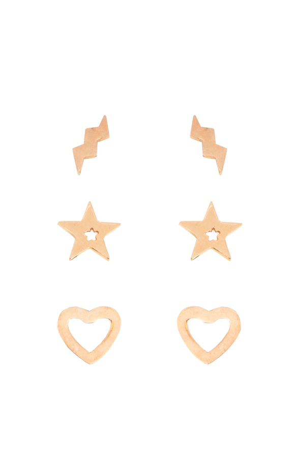 Triple Minimal Rose Oorbellen – shoparchief