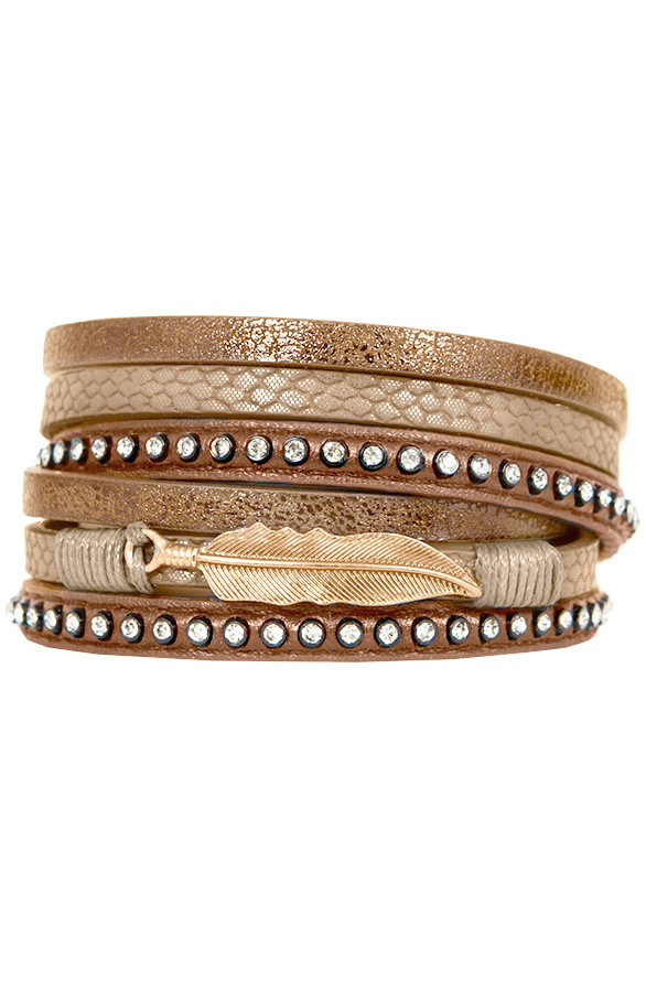 Wrap Bracelet Feather Bronze – shoparchief