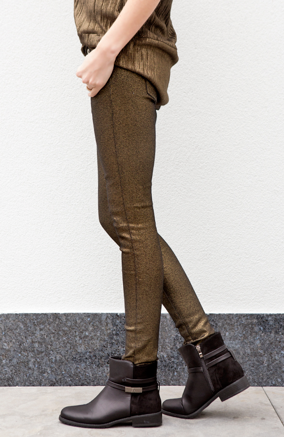 Metallic Coating Jeans Gold – shoparchief, foto 3