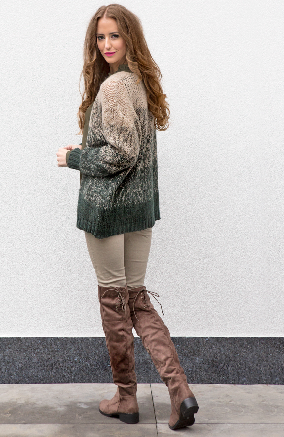 Dipdye Cardigan Army – shoparchief, foto 3
