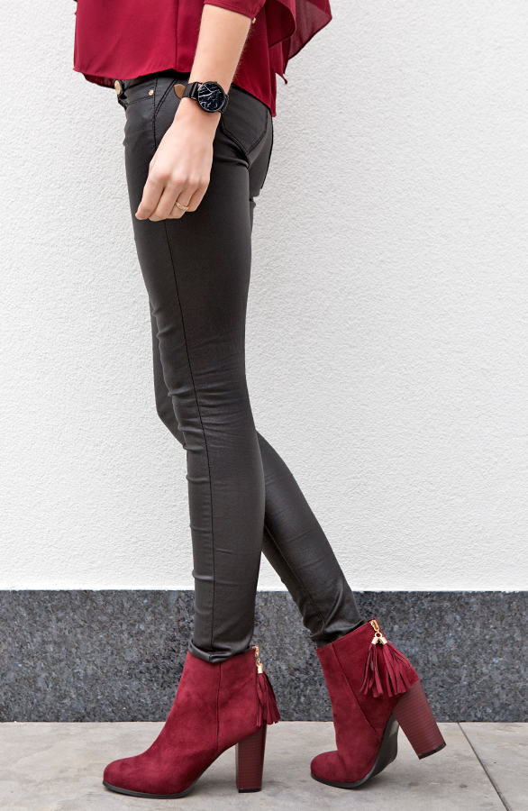 Suede Heels Bordeaux – shoparchief, foto 2