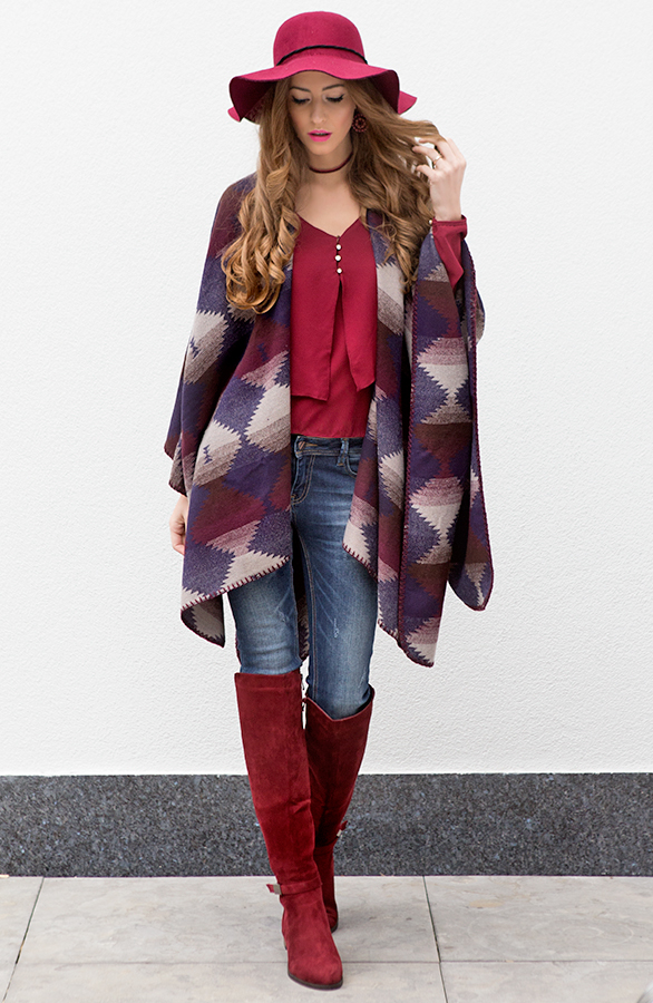 Overknee Buckle Boots Bordeaux – shoparchief, foto 7