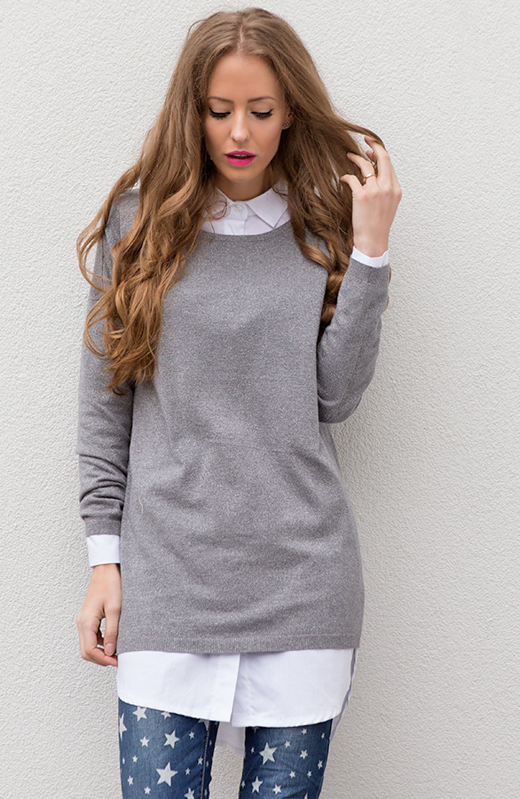Loose Sweater Shine Grey – shoparchief, foto 3
