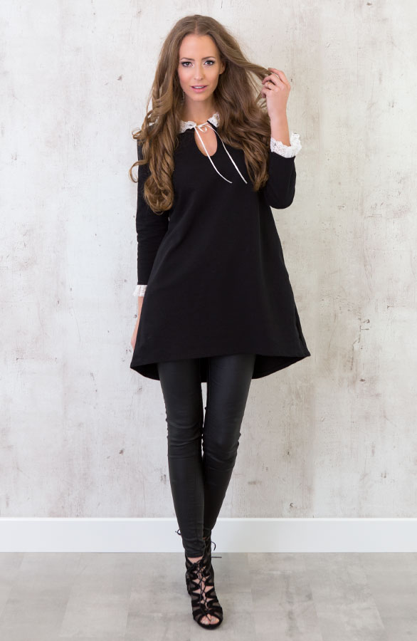 Lace Up Tuniek Black – shoparchief, foto 3