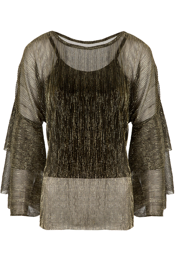 Belle Sleeves Blouse Gold – shoparchief, foto 7