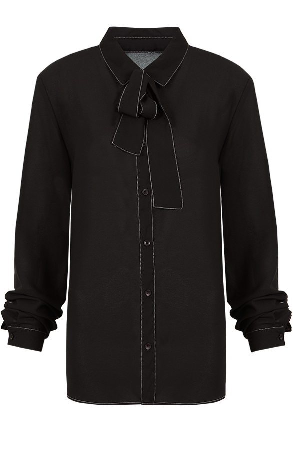 Bow Tie Blouse 2.0 Black – shoparchief