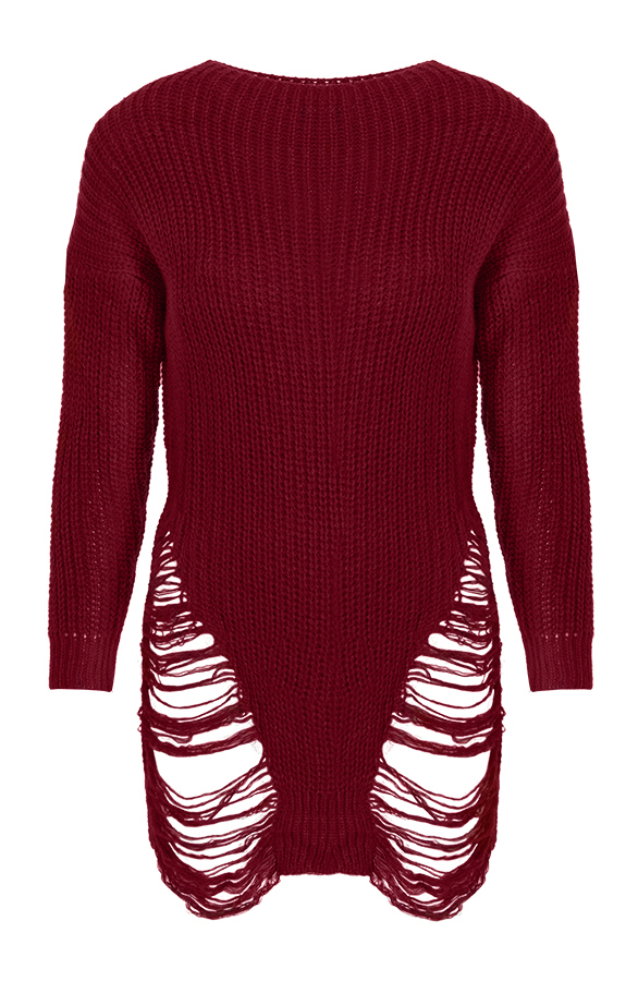 Damaged Sweater Bordeaux – shoparchief