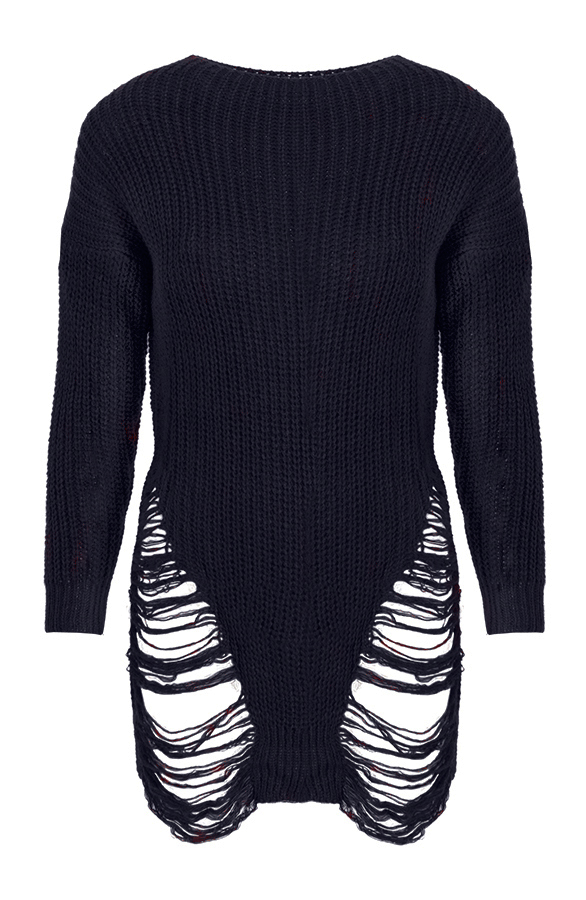 Damaged Sweater Navy – shoparchief