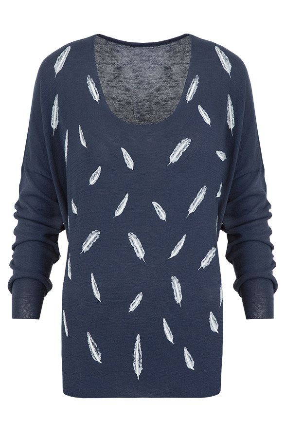 Feather Long Sleeve Navy – shoparchief