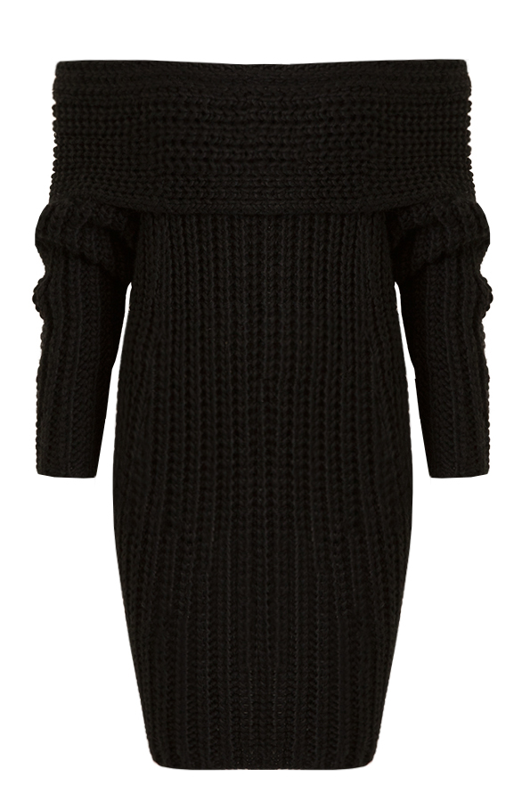 Long Off Shoulder Sweater Black – shoparchief