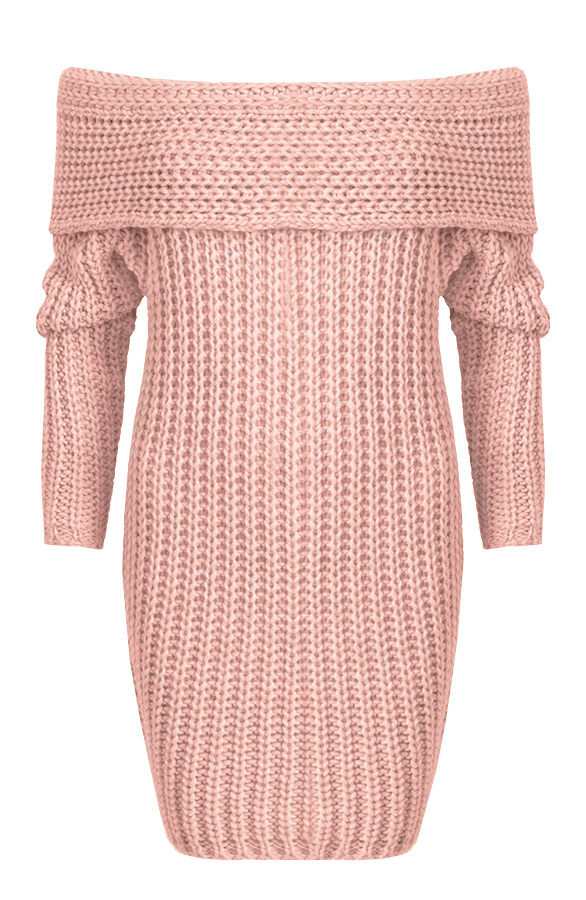 Long Off Shoulder Sweater Blush – shoparchief