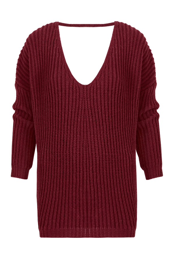 Low Back Sweater Bordeaux – shoparchief