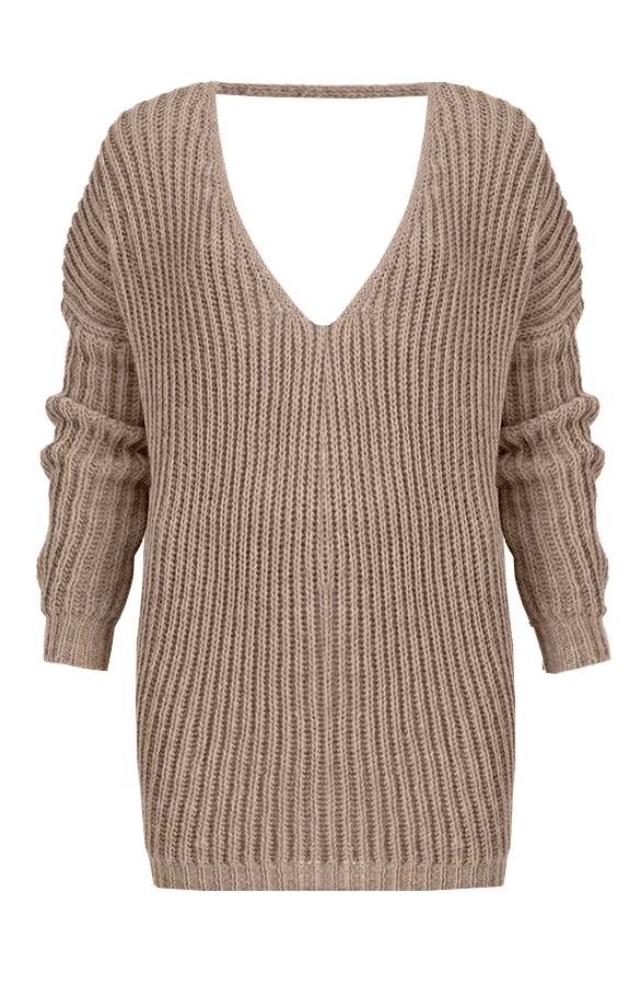 Low Back Sweater Taupe – shoparchief