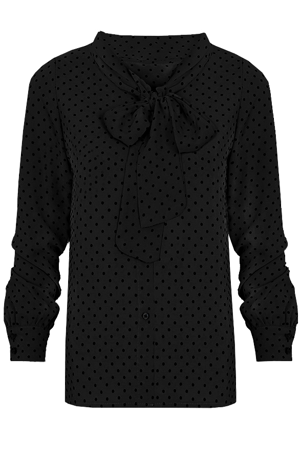 Polkadot Bow Blouse Black – shoparchief