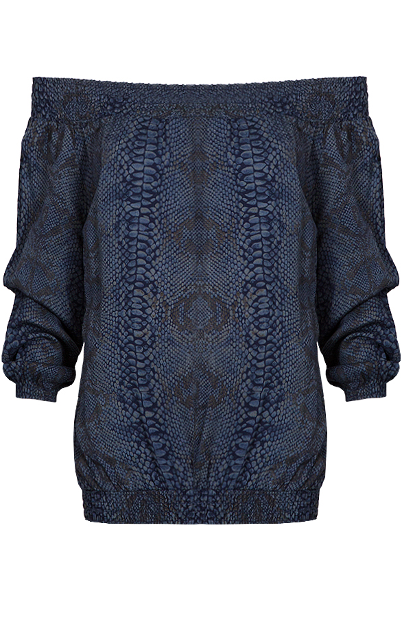 Strapless Snake Blouse Blue – shoparchief