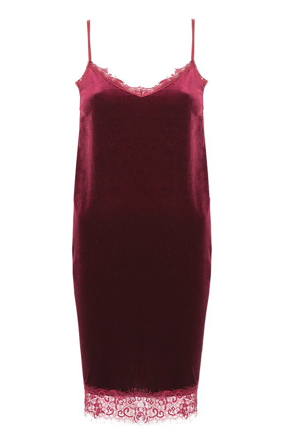 Velvet Slipdress Bordeaux – shoparchief