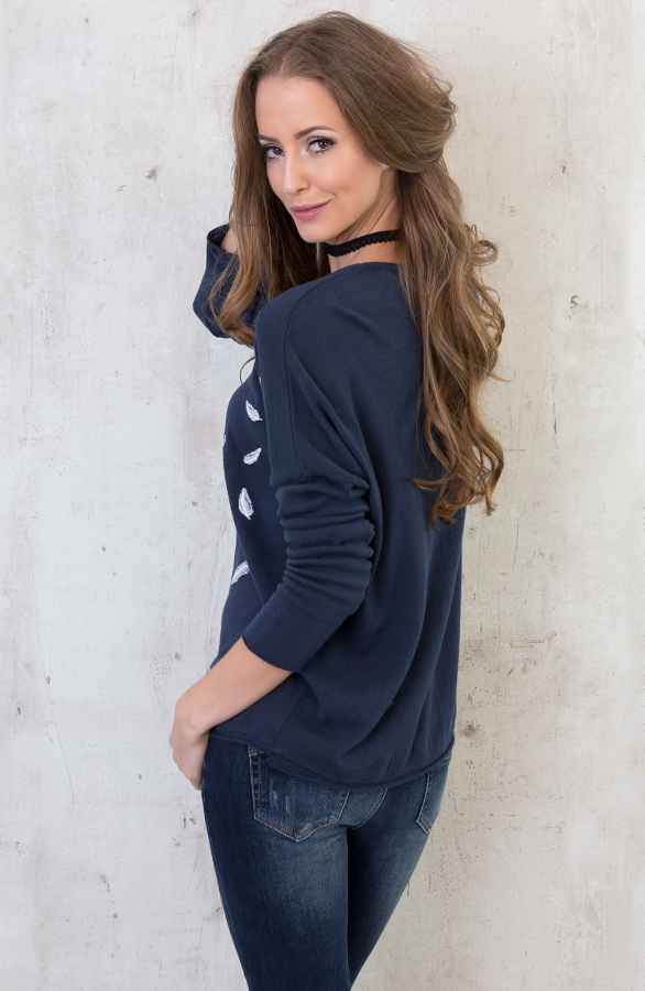Feather Long Sleeve Navy – shoparchief, foto 4