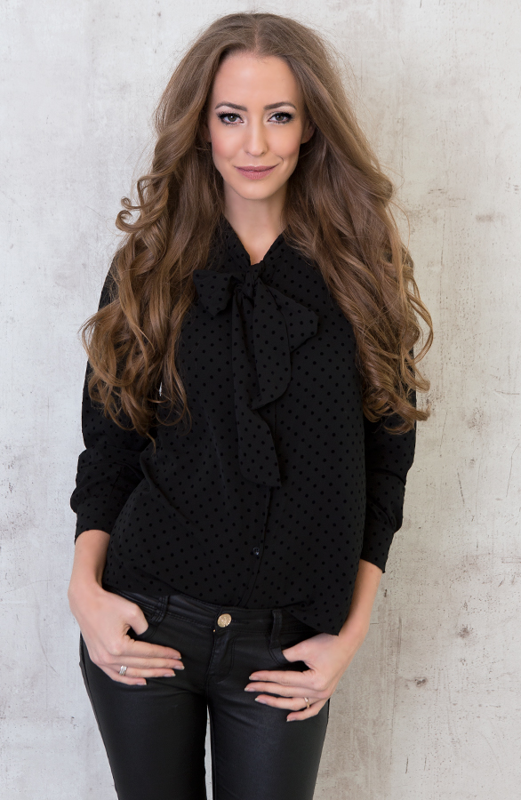 Polkadot Bow Blouse Black – shoparchief, foto 5