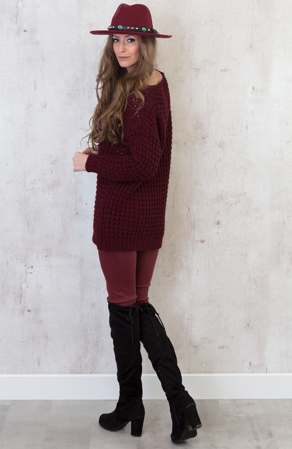 Edgy Hat Bordeaux – shoparchief, foto 3