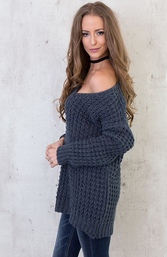 Knitted Sweater Jeans Blue – shoparchief, foto 4