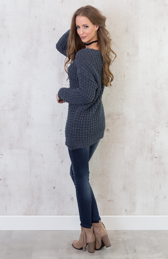Knitted Sweater Jeans Blue – shoparchief, foto 7