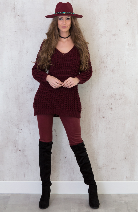 Edgy Hat Bordeaux – shoparchief, foto 5