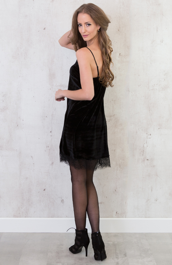 Velvet Slipdress Black – shoparchief, foto 4