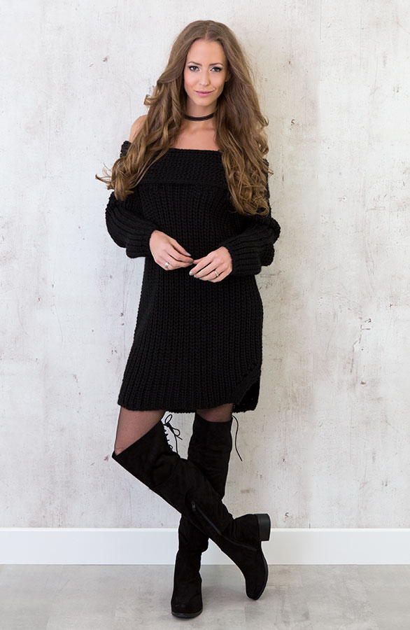 Long Off Shoulder Sweater Black – shoparchief, foto 6