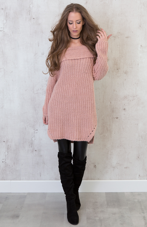 Long Off Shoulder Sweater Blush – shoparchief, foto 2
