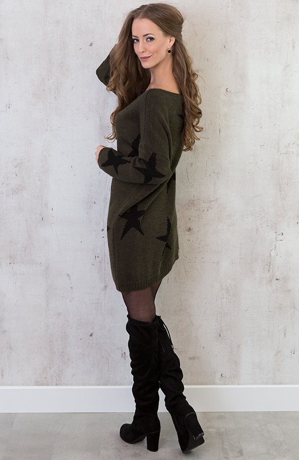 Star Knit Sweater Army – shoparchief, foto 5