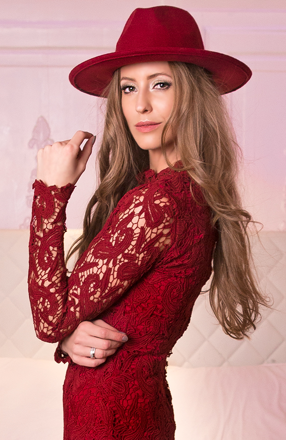 Feminine Dress Lace 2.0 Bordeaux – shoparchief, foto 3