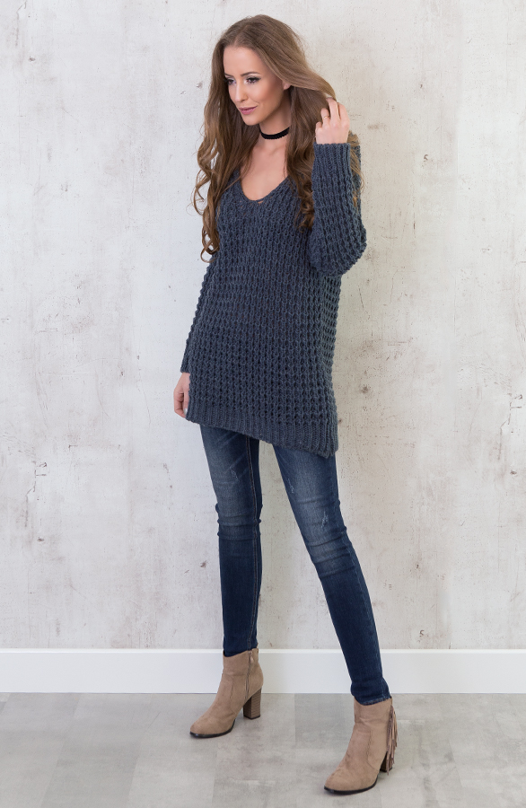 Knitted Sweater Jeans Blue – shoparchief, foto 5