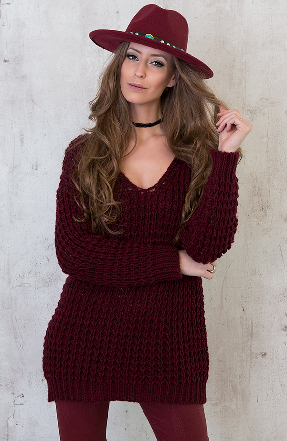 Edgy Hat Bordeaux – shoparchief, foto 4