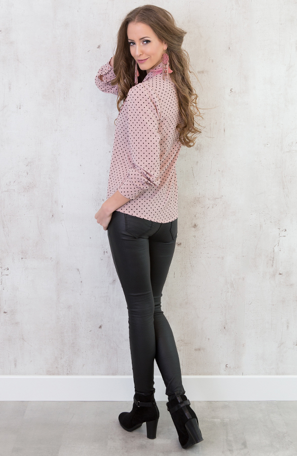 Polkadot Bow Blouse Blush – shoparchief, foto 4