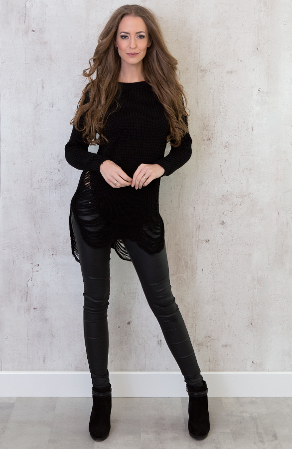 Damaged Sweater Black – shoparchief, foto 5
