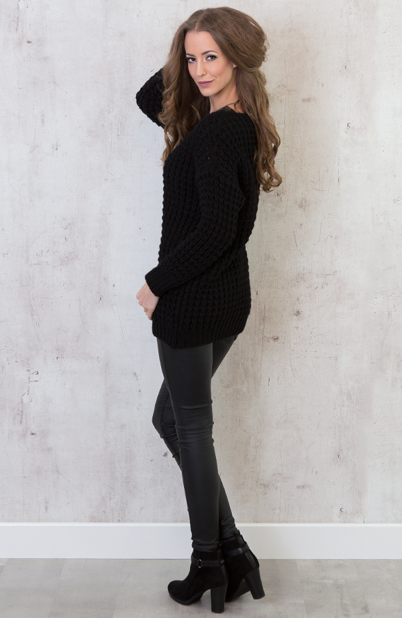 Knitted Sweater Black – shoparchief, foto 4