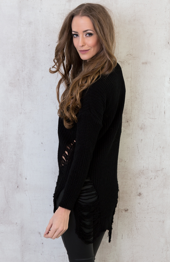 Damaged Sweater Black – shoparchief, foto 7